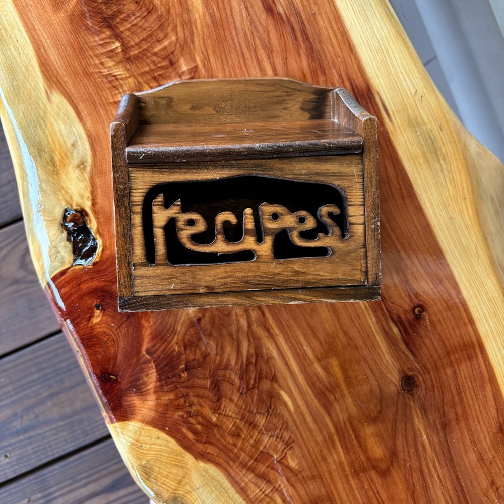 Vintage Wood Recipe Box - Picture 4 of 10